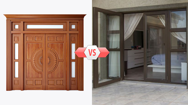 so sánh cửa nhôm , cửa gỗ